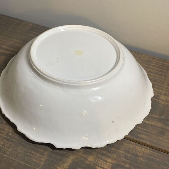 VTG Porcelain bowl red/pink roses 9” Shabby Chic Rare Gold Gilding - Picture 8 of 13